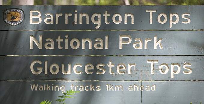 Barrington Tops National Park, Hunter - bushwalking signage