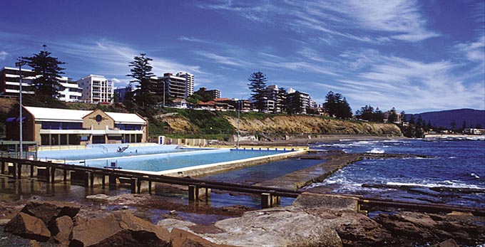 Illawarra - coastal rocky coastline coastal town swimming