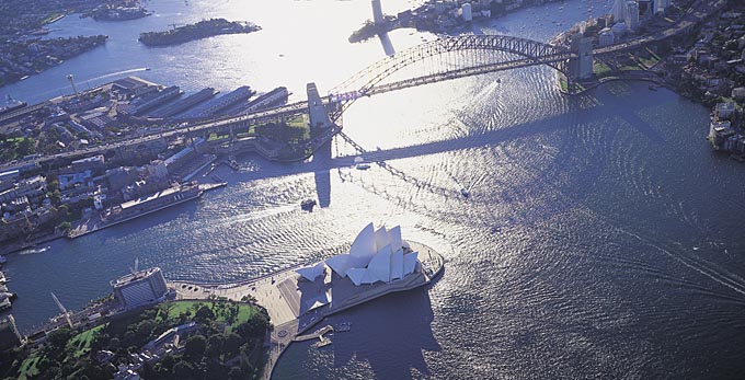 Sydney - aerial landscape bay/harbour coastal icon unique