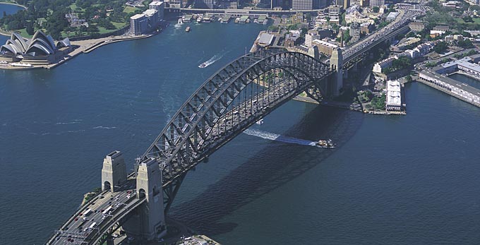 Sydney Harbour Bridge, Sydney - aerial bay/harbour coastal city architecture heritage icon unique