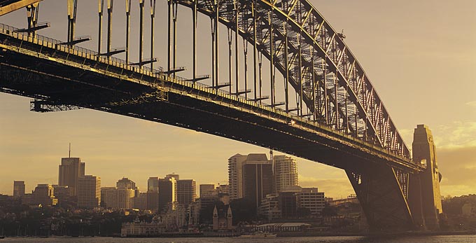 Sydney Harbour Bridge, Sydney - sunrise/sunset bay/harbour coastal city architecture heritage icon unique