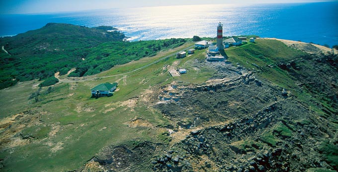 Brisbane - aerial landscape coastal islands lighthouse