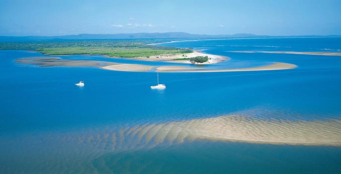 Bundaberg Coral Isles and Country - aerial landscape beach coastal river/creek boating sailing