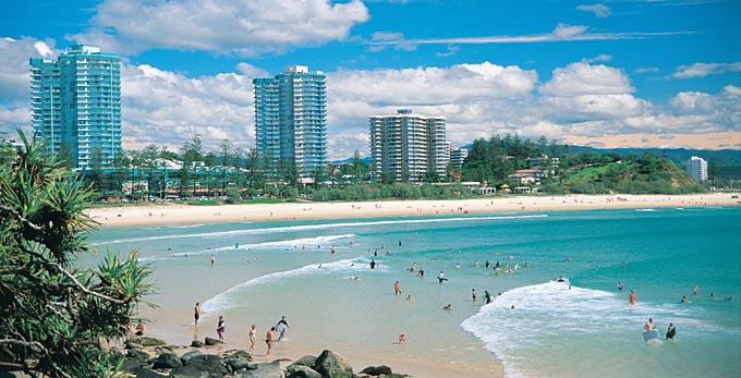 Coolangatta, Gold Coast - landscape beach coastal surfing swimming