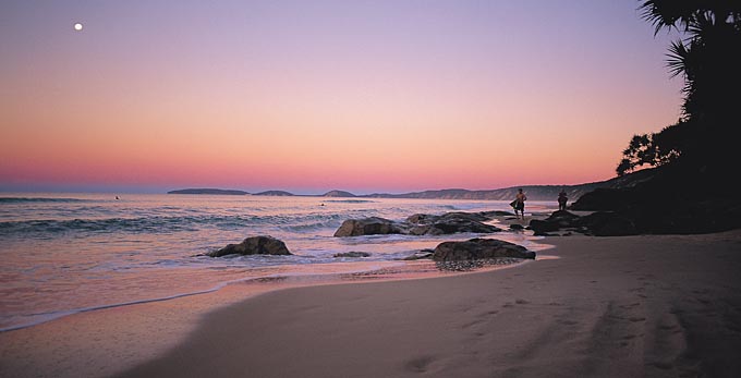 Rainbow Beach, Sunshine Coast - sunrise/sunset beach coastal rocky coastline