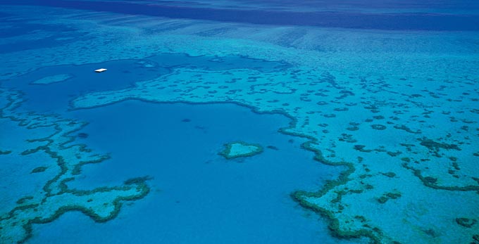Great Barrier Reef Whitsundays, Whitsundays - aerial landscape coastal reef