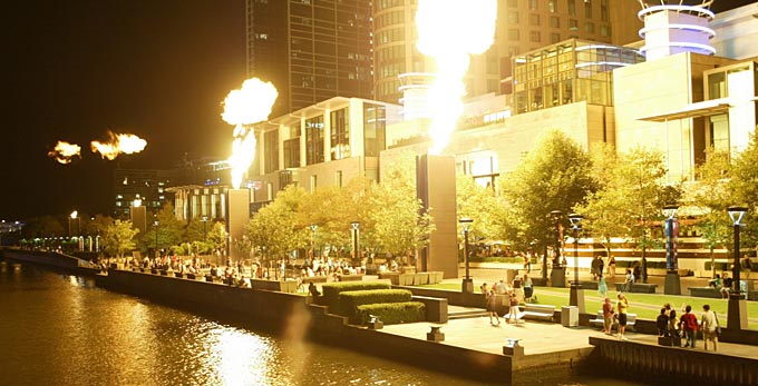 Southbank, Melbourne - night river/creek architecture