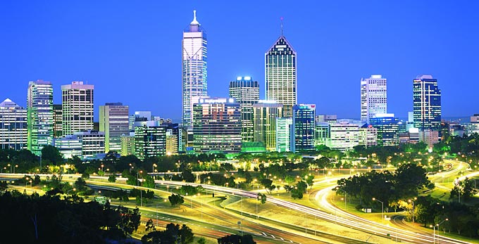 Experience Perth - landscape night sunrise/sunset city