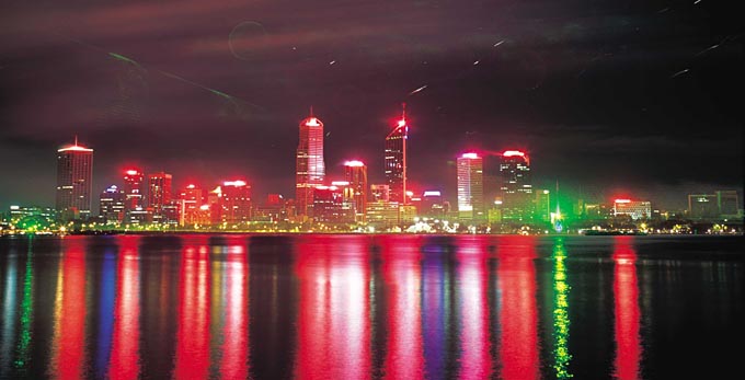Perth City, Experience Perth - landscape night bay/harbour coastal city