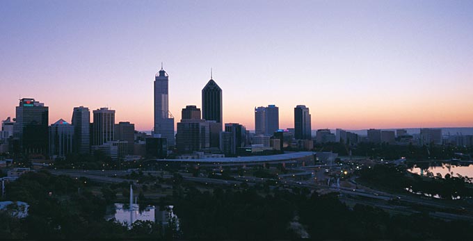 Perth City, Perth - night sunrise/sunset city