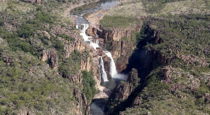 Kakadu and Arnhem Land - aerial landscape waterfall gorge outback