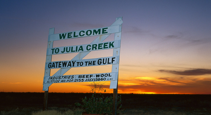 Julia Creek, Outback Queensland - sunrise/sunset outback signage