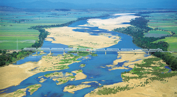 Ayr, Townsville - aerial landscape river/creek