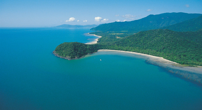 Cape Tribulation, Tropical North Queensland - aerial landscape beach coastal rocky coastline