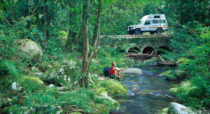 Daintree, Tropical North Queensland - river/creek rainforest 4wd bushwalking