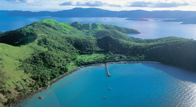 South Molle Island, Whitsundays - aerial landscape beach coastal islands rocky coastline