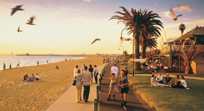 St Kilda, Melbourne - landscape sunrise/sunset bay/harbour beach coastal