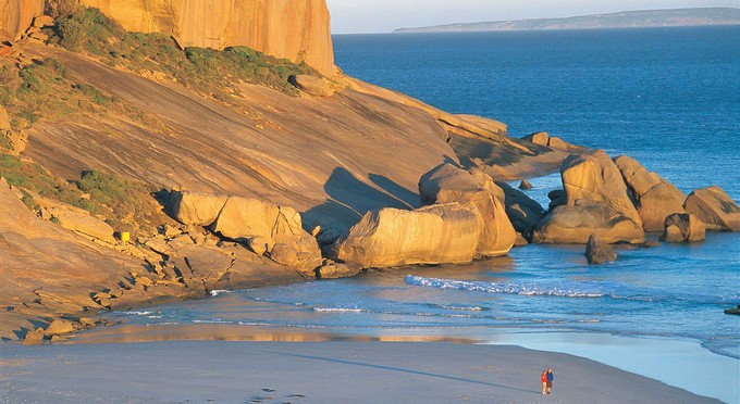 Australias Golden Outback - landscape sunrise/sunset beach coastal rocky coastline bushwalking