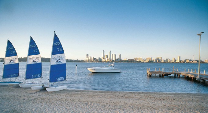 Perth, Perth - landscape sunrise/sunset bay/harbour coastal city boating sailing